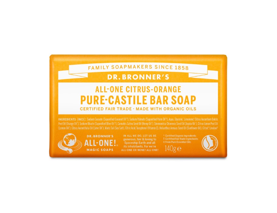 Dr. Bronner's Zeepblok -Citrus Orange - 140 gram
