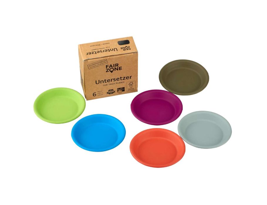 Fairzone - Onderzetters Voor Plantenpotten - Gekleurd Rubber - 6 Stuks