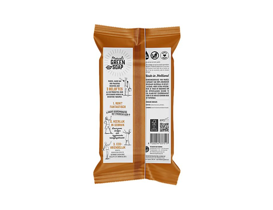 Marcel Green Soap - Schoonmaakdoekjes - Sandelhout & Kardemom