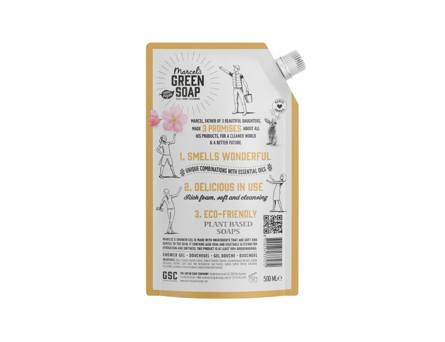 Marcels Green Soap - Shower Gel - Vanille & Kersenbloesem - Navulling - 500ml