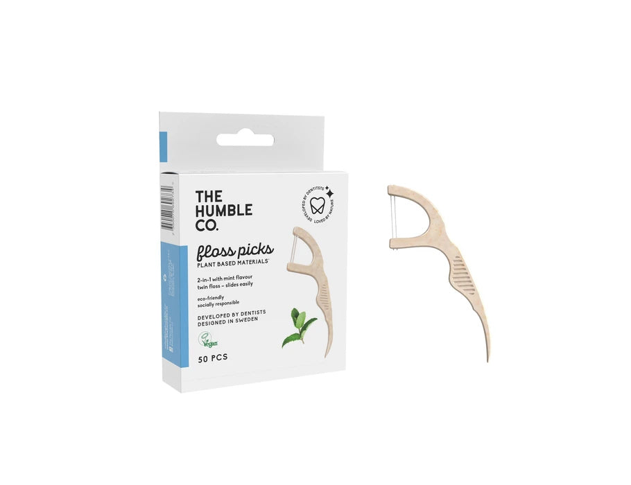 The Humble Co. - Tandenstokers met Flosdraad - Mint - 50 st