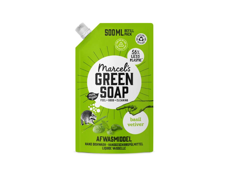 Refill - Afwasmiddel Marcels Green Soap- Basilicum & Vetiver - 500ML