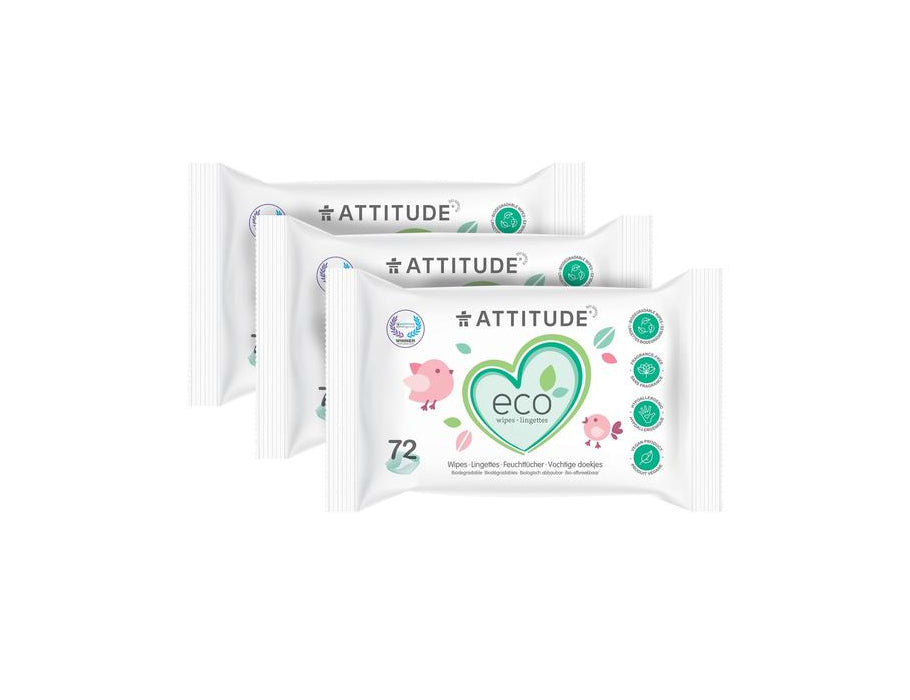 Attitude - Vochtige babydoekjes - multipack 3x72 St.