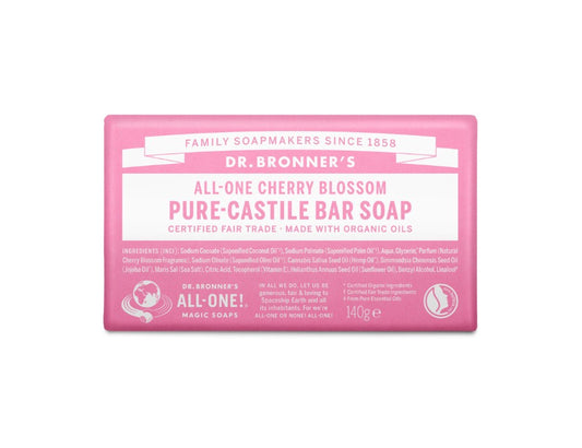 Dr. Bronner's	Zeepblok - Pure Castile - Cherry Blossom 140 gram