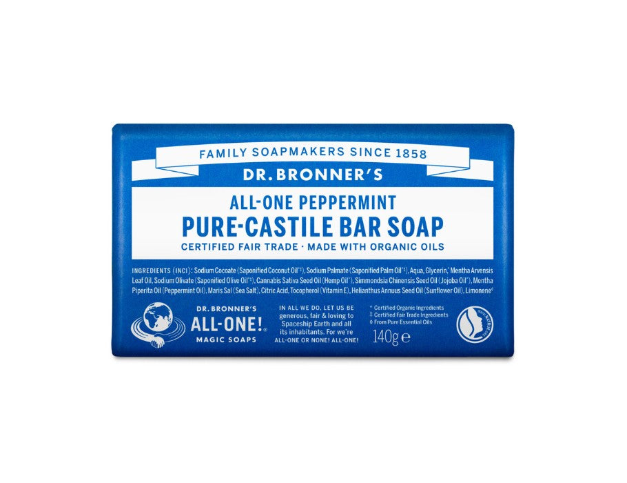 Dr Bronner's - Zeepblok - Pure Castile - Pepermunt - 140gr