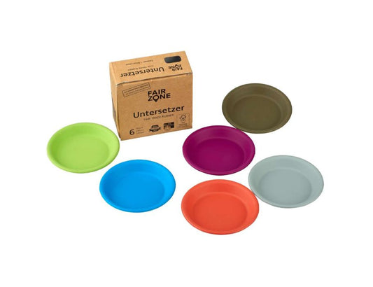 Fairzone - Onderzetters Voor Plantenpotten - Gekleurd Rubber - 6 Stuks