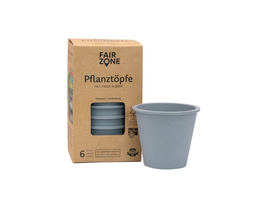 Fairzone - Plantenpotten - Rubber - Grijs - 6 Stuks