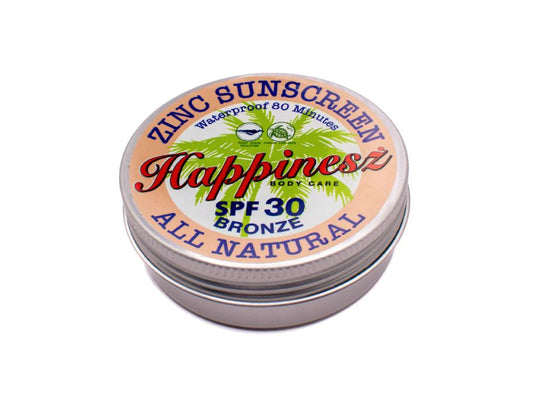 Happinesz - Zonnebrandcrème - SPF 30 - Zink - Bronze - 60gr