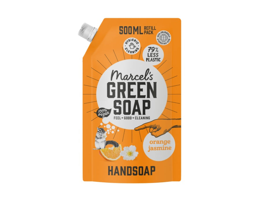 Marcels Green Soap - Handzeep Sinaasappel & Jasmijn - 500ml navulzak