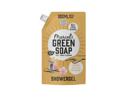 Marcels Green Soap - Shower Gel - Vanille & Kersenbloesem - Navulling - 500ml