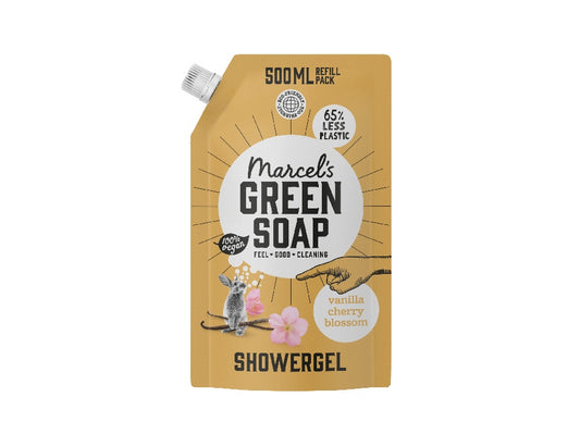 Marcels Green Soap - Shower Gel - Vanille & Kersenbloesem - Navulling - 500ml