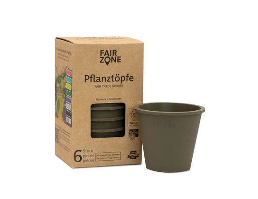 Fairzone - Plantenpotten - Rubber - Olive - 6 Stuks