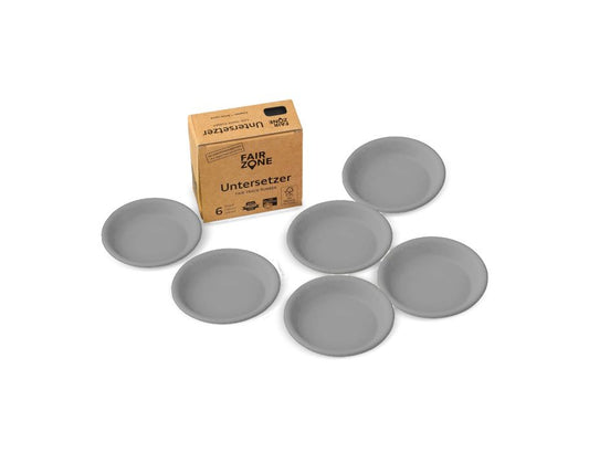 Fairzone - Onderzetters Voor Plantenpotten - Rubber - Grijs - 6 Stuks